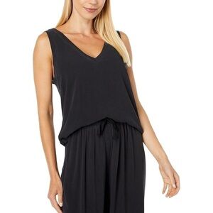 New Splendid Zinnia Viscose Double V-Neck Tank in Lead | Size Large